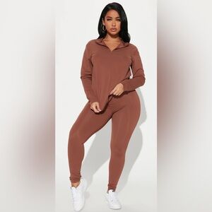 Fashion Nova Chocolate Brown Activewear Set Size 1X